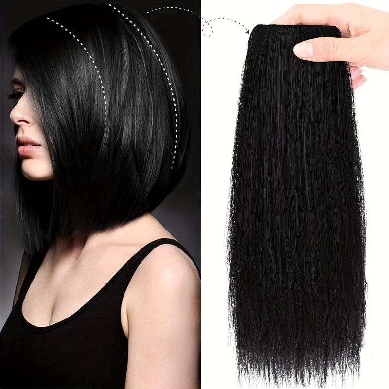 3pcs Hair Toppers Women Synthetic Clips Thinning Hair Dark Brown Hairpieces