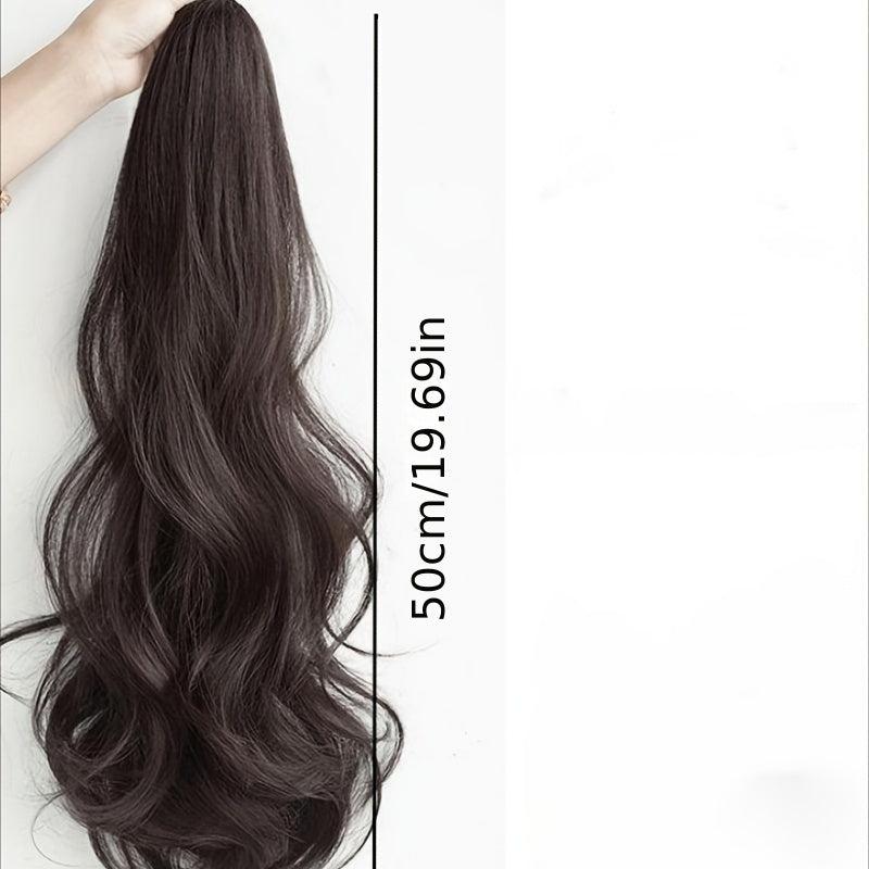 Long Curly Wavy Ponytail Extensions Clip In Synthetic Heat Resistant Hairpiece