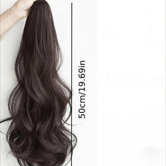 Long Curly Wavy Ponytail Extensions Clip In Synthetic Heat Resistant Hairpiece
