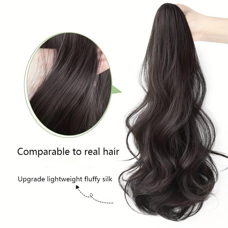 Long Curly Wavy Ponytail Extensions Clip In Synthetic Heat Resistant Hairpiece