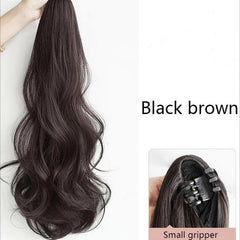 Long Curly Wavy Ponytail Extensions Clip In Synthetic Heat Resistant Hairpiece