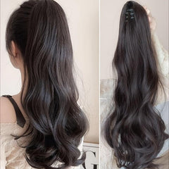 Long Curly Wavy Ponytail Extensions Clip In Synthetic Heat Resistant Hairpiece
