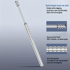 6Pcs Stainless Steel Ear Wax Remover Tool Spiral Ear Pick Ear Cleaner Set