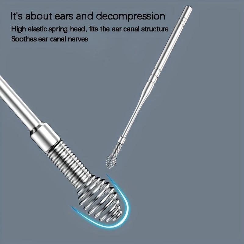 6Pcs Stainless Steel Ear Wax Remover Tool Spiral Ear Pick Ear Cleaner Set