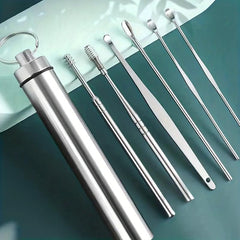 6Pcs Stainless Steel Ear Wax Remover Tool Spiral Ear Pick Ear Cleaner Set