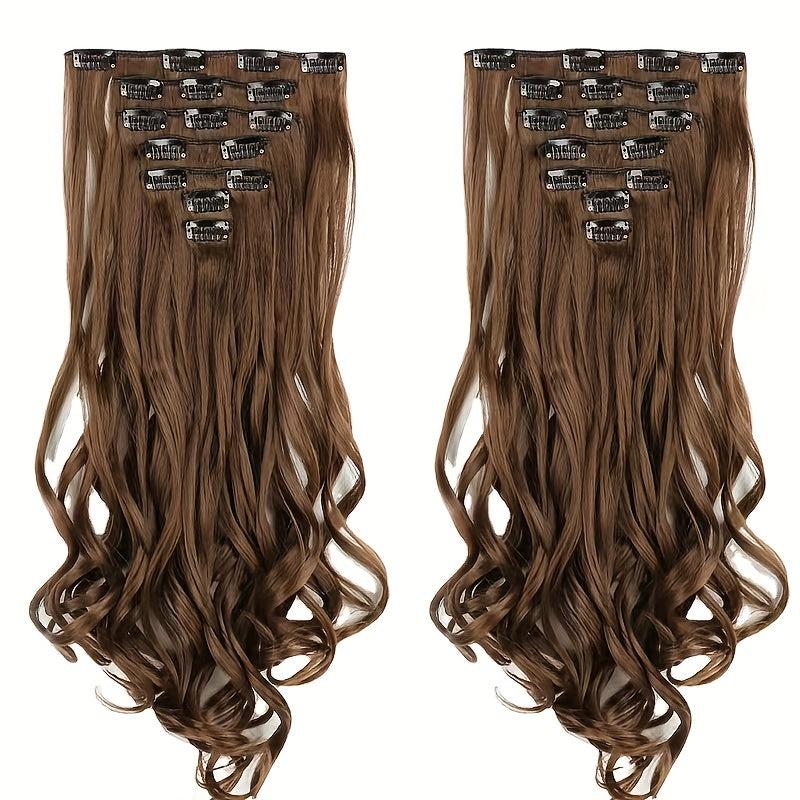 7pcs Body Wave Curly Hair Pieces Set for Women Daily Party Cosplay