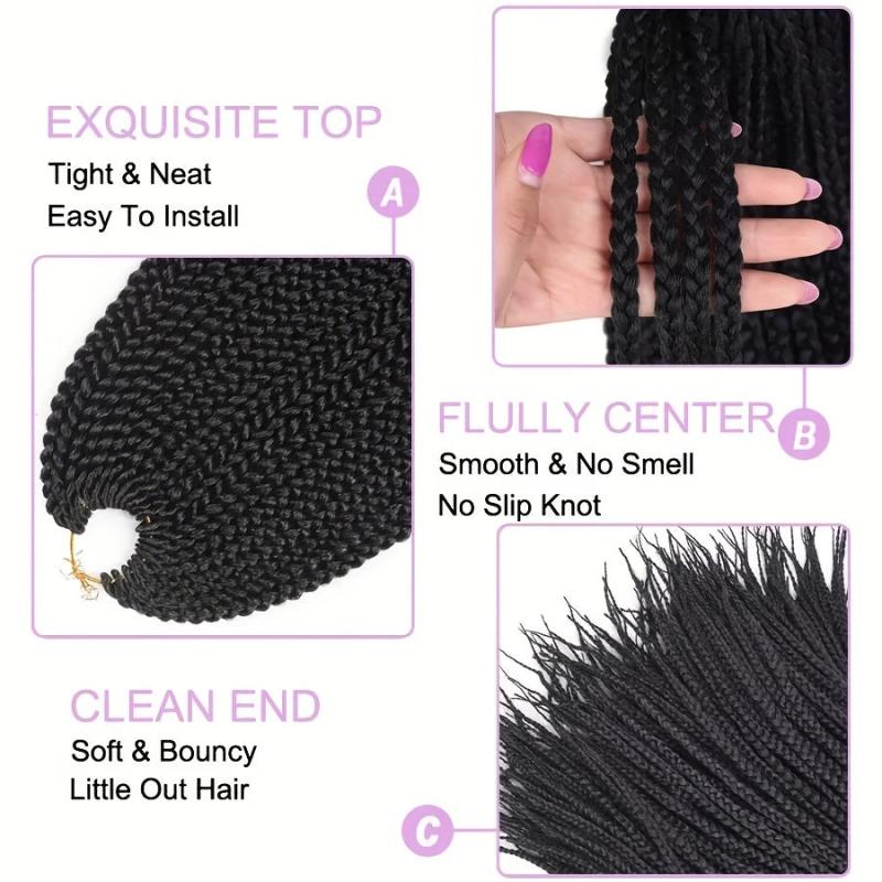 3 Strand Braids Hair Pieces Synthetic Crochet Hair Extensions 20 22 Strands