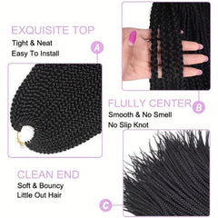 3 Strand Braids Hair Pieces Synthetic Crochet Hair Extensions 20 22 Strands