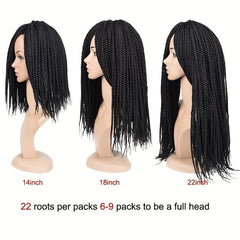 3 Strand Braids Hair Pieces Synthetic Crochet Hair Extensions 20 22 Strands