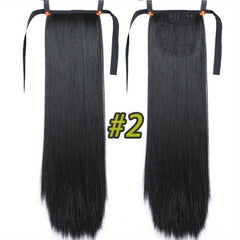 55 88 Cm Long Straight Ponytail Extensions Natural Look Hair Extensions