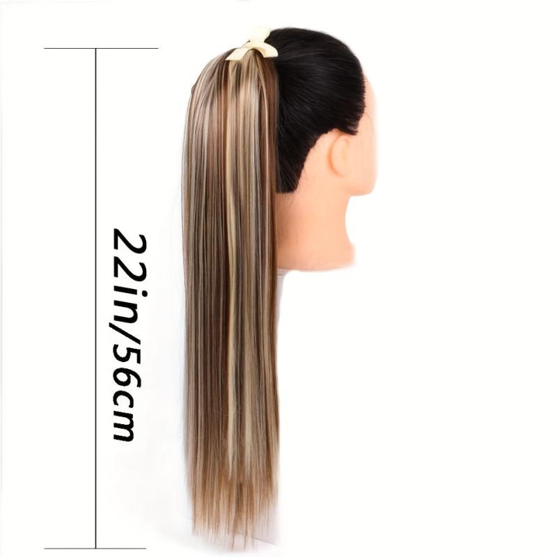 55 88 Cm Long Straight Ponytail Extensions Natural Look Hair Extensions