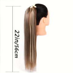 55 88 Cm Long Straight Ponytail Extensions Natural Look Hair Extensions