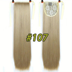 55 88 Cm Long Straight Ponytail Extensions Natural Look Hair Extensions