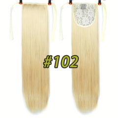 55 88 Cm Long Straight Ponytail Extensions Natural Look Hair Extensions