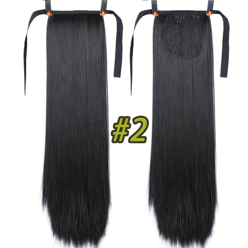 55 88 Cm Long Straight Ponytail Extensions Natural Look Hair Extensions