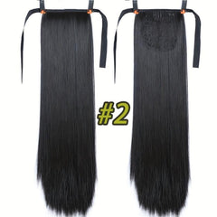 55 88 Cm Long Straight Ponytail Extensions Natural Look Hair Extensions