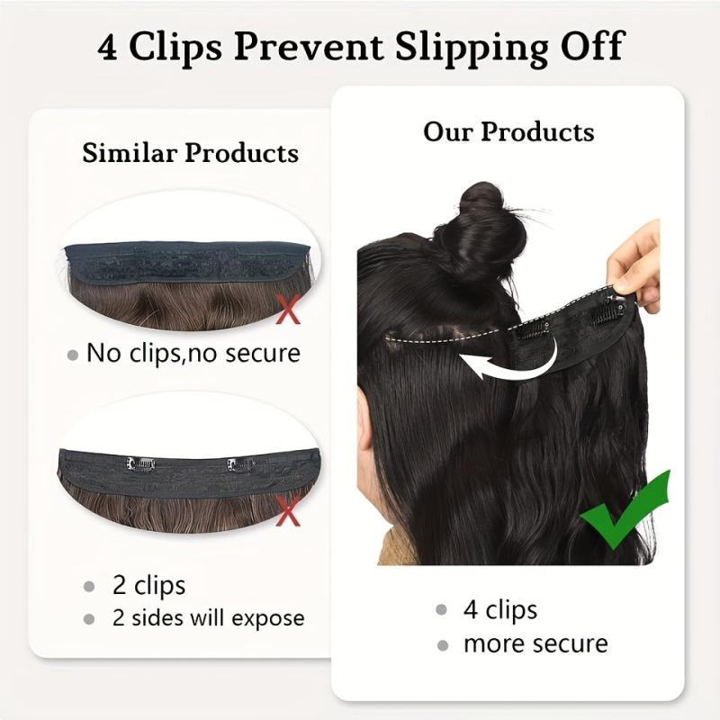 Invisible Curly Hair Extensions with Transparent Headband