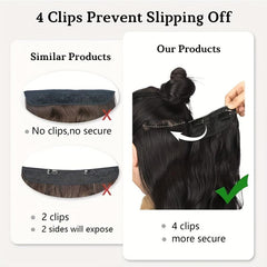 Invisible Curly Hair Extensions with Transparent Headband