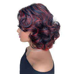Short Wavy Curly Wig Synthetic Hair Full Wig 10 Inches Women's Daily Use