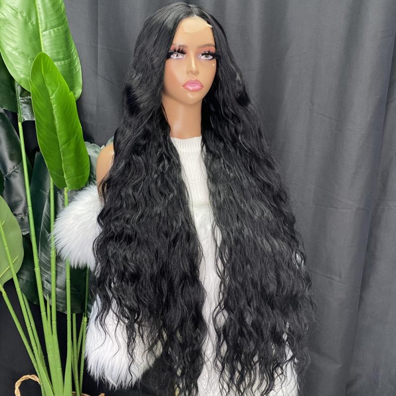 Long Wavy T Part Lace Wig 40 Inch Synthetic Hair Wig for Women Heat Fiber