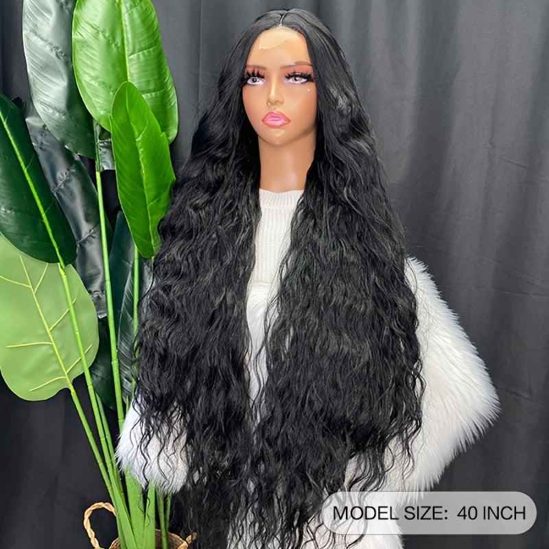 Long Wavy T Part Lace Wig 40 Inch Synthetic Hair Wig for Women Heat Fiber