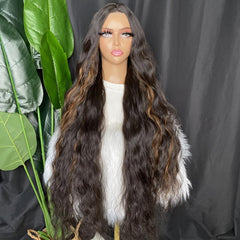 Long Wavy T Part Lace Wig 40 Inch Synthetic Hair Wig for Women Heat Fiber