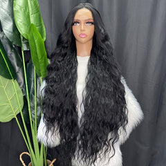 Long Wavy T Part Lace Wig 40 Inch Synthetic Hair Wig for Women Heat Fiber
