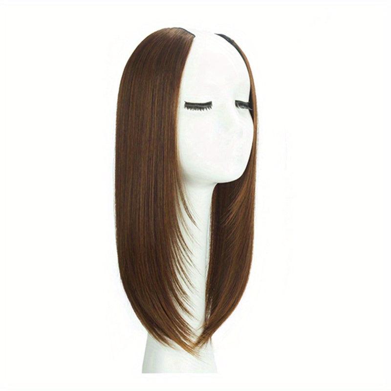 Synthetic Straight Clip In Hair Extensions Heat Resistant Fiber Hair Piece