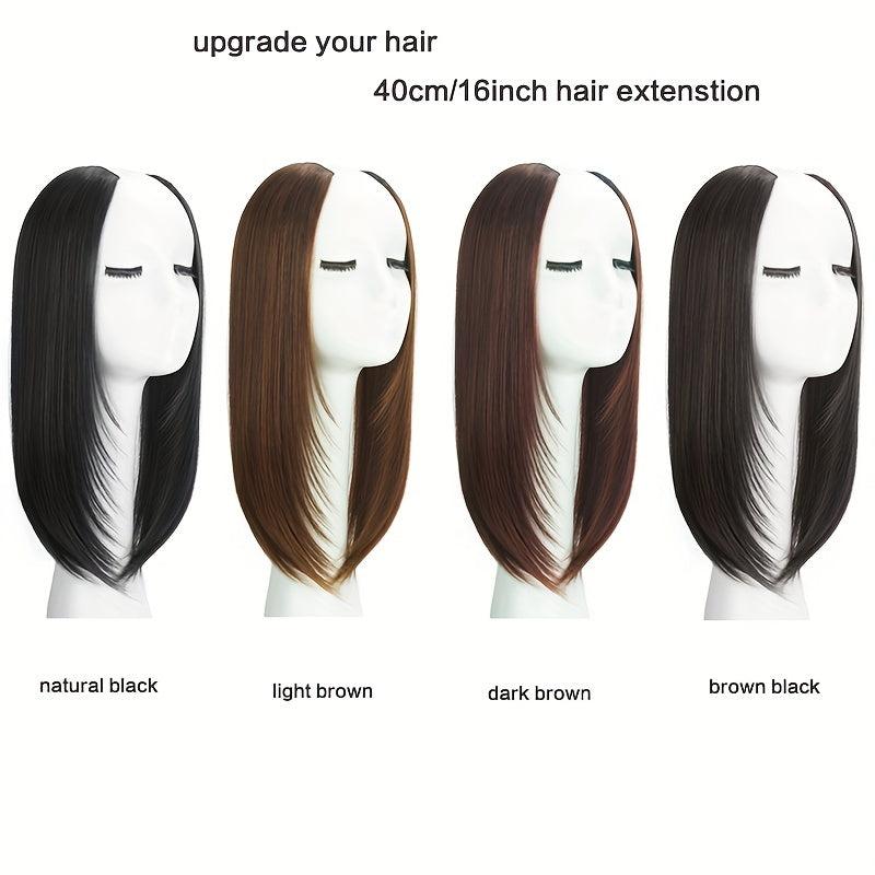 Synthetic Straight Clip In Hair Extensions Heat Resistant Fiber Hair Piece