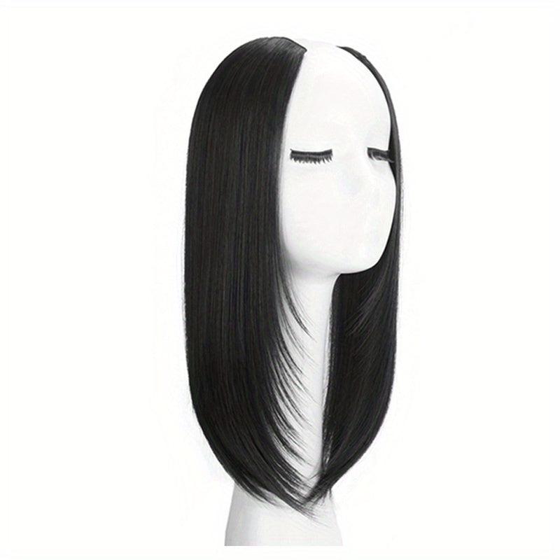 Synthetic Straight Clip In Hair Extensions Heat Resistant Fiber Hair Piece