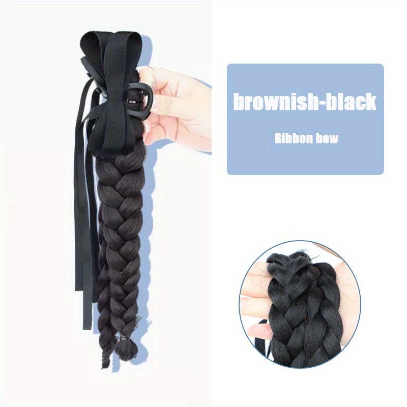 Claw Ponytail Braided Ponytail Extensions Synthetic Clip In Hair Extensions
