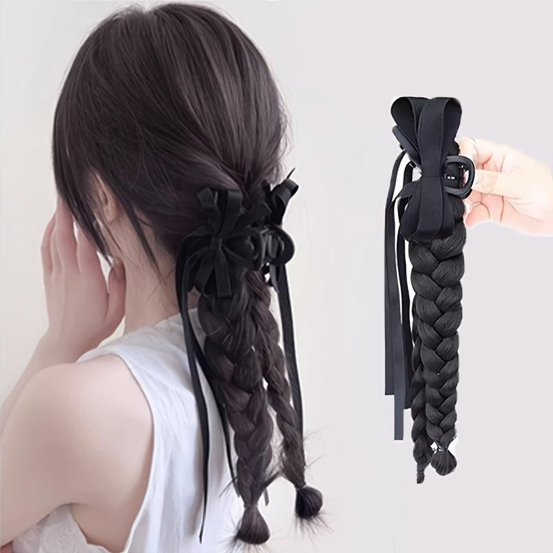 Claw Ponytail Braided Ponytail Extensions Synthetic Clip In Hair Extensions