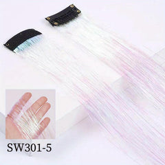 Y2K Tinsel Hair Extension 60 96 Cm Synthetic Clip In Hair Extensions Colored