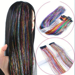 Y2K Tinsel Hair Extension 60 96 Cm Synthetic Clip In Hair Extensions Colored
