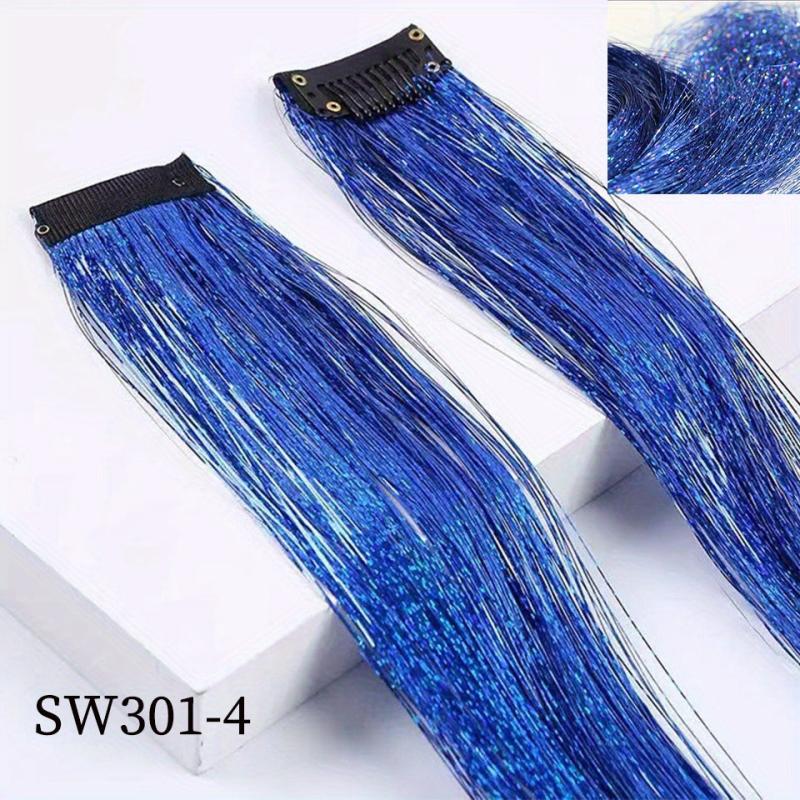 Y2K Tinsel Hair Extension 60 96 Cm Synthetic Clip In Hair Extensions Colored