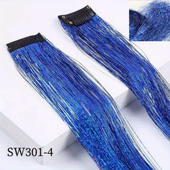 Y2K Tinsel Hair Extension 60 96 Cm Synthetic Clip In Hair Extensions Colored