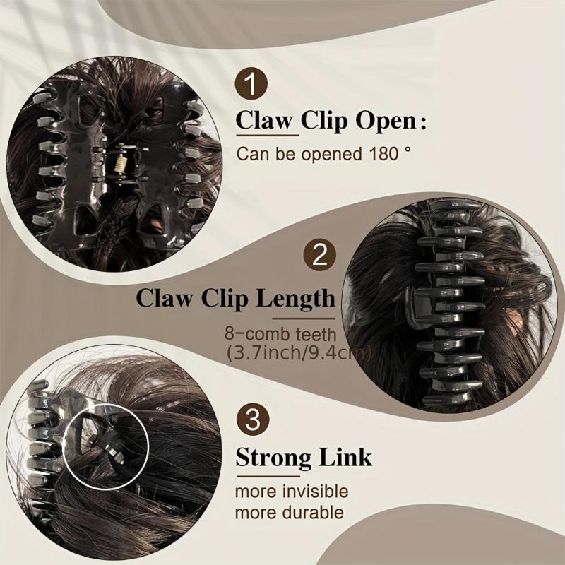 Messy Bun Hair Piece Claw Clip Hair Bun Hair Toppers Women Tousled Updo