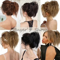 Messy Bun Hair Piece Claw Clip Hair Bun Hair Toppers Women Tousled Updo