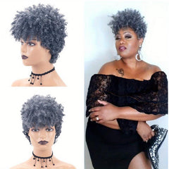 Short Kinky Curly Wig Blonde Synthetic Afro Curly Wig