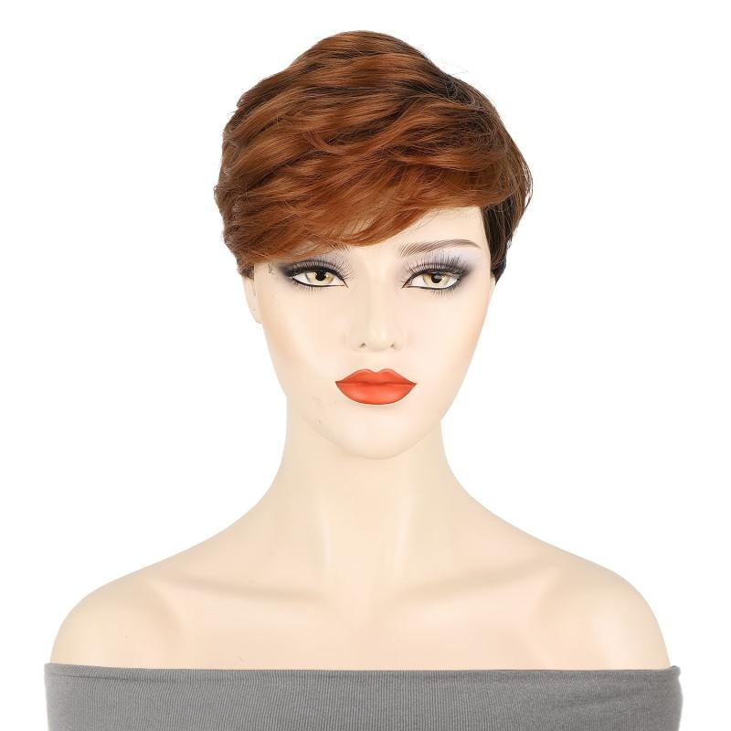 Short Kinky Curly Wig Blonde Synthetic Afro Curly Wig