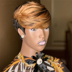 Short Kinky Curly Wig Blonde Synthetic Afro Curly Wig