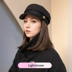 Women's Autumn Winter Flat Hat Head Hair Wig Hat