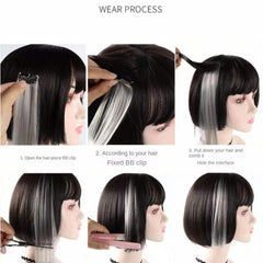 8cm Colorful Highlight Hair Extensions Invisible Seamless Synthetic Fiber