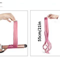 8cm Colorful Highlight Hair Extensions Invisible Seamless Synthetic Fiber
