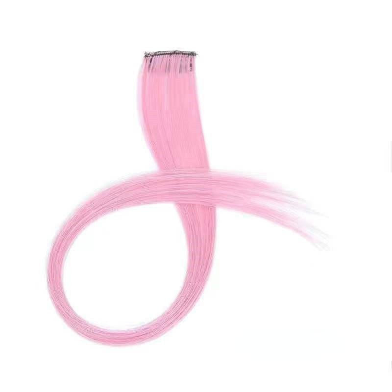 8cm Colorful Highlight Hair Extensions Invisible Seamless Synthetic Fiber