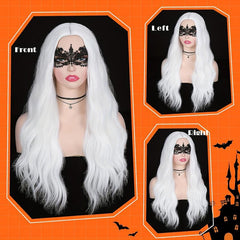 66 04 cm Long Wig Cosplay Wavy Wigs Middle Part Curly Natural Synthetic Wigs