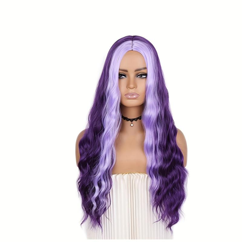66 04 cm Long Wig Cosplay Wavy Wigs Middle Part Curly Natural Synthetic Wigs
