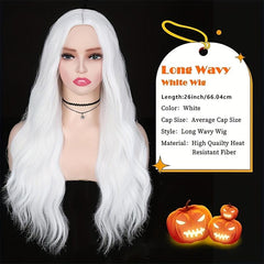 66 04 cm Long Wig Cosplay Wavy Wigs Middle Part Curly Natural Synthetic Wigs