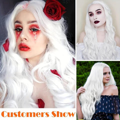 66 04 cm Long Wig Cosplay Wavy Wigs Middle Part Curly Natural Synthetic Wigs