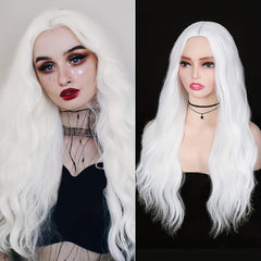 66 04 cm Long Wig Cosplay Wavy Wigs Middle Part Curly Natural Synthetic Wigs